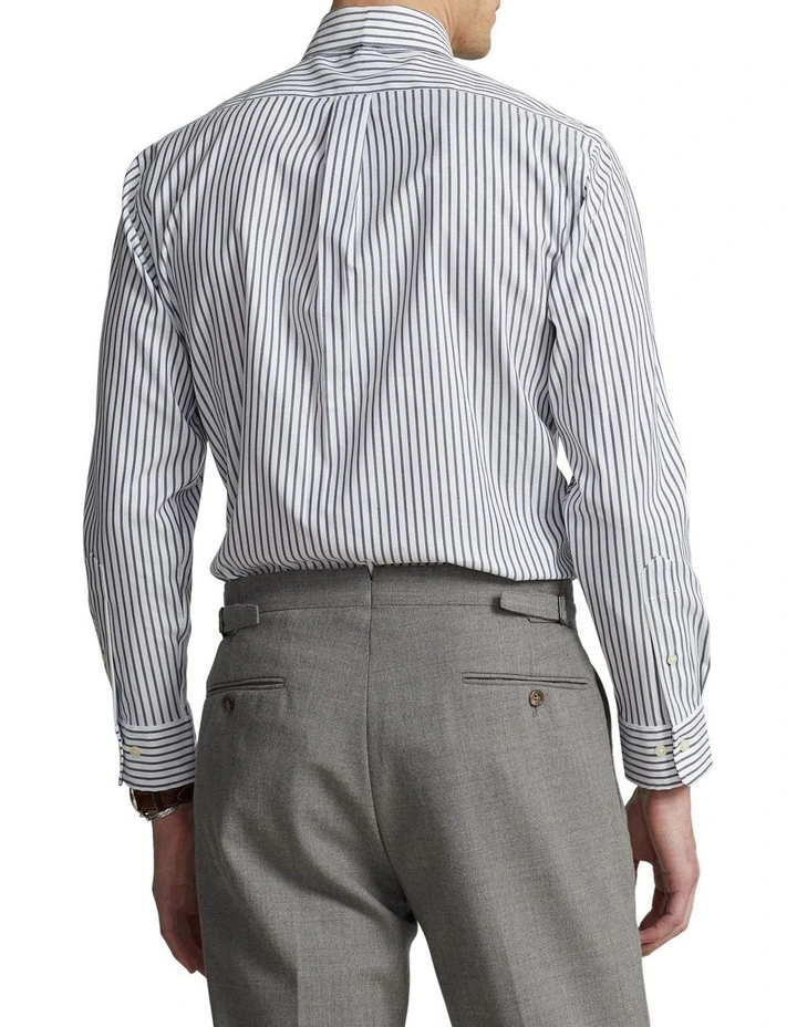 Classic Fit Striped Oxford Shirt in Blue image 2