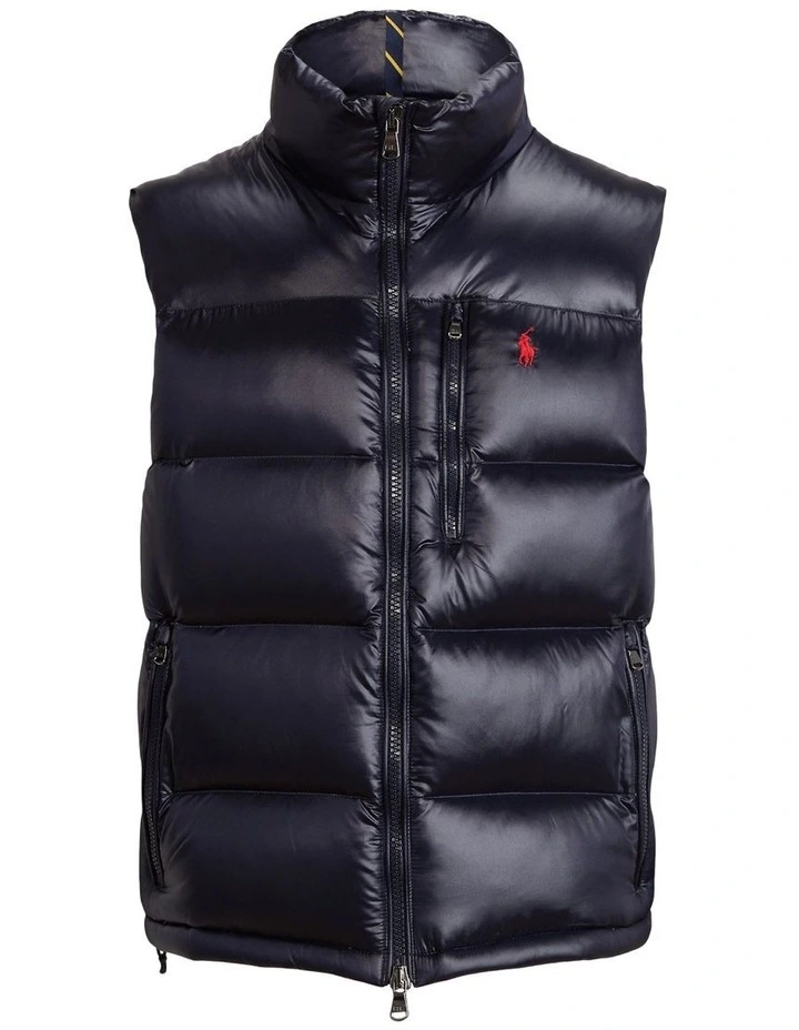Water Repellent Down Vest in Navy image 4