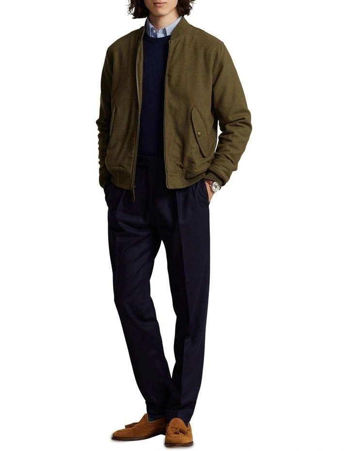 Twill Bomber Jacket in Brown image 3