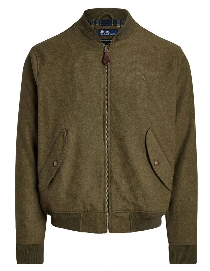Twill Bomber Jacket in Brown image 4
