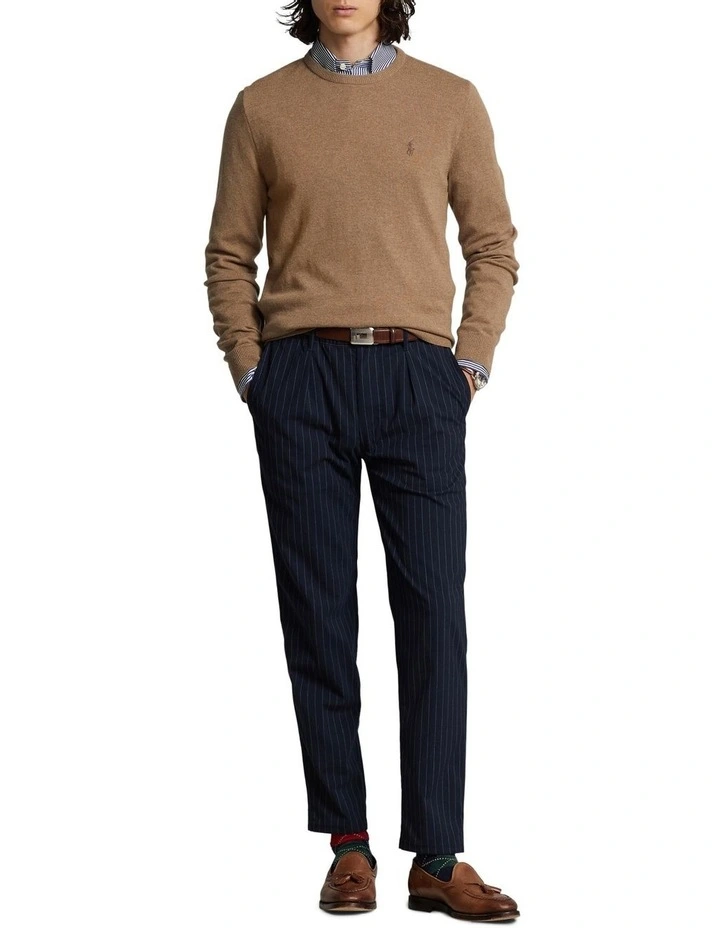 Wool Crewneck Sweater in Brown image 3