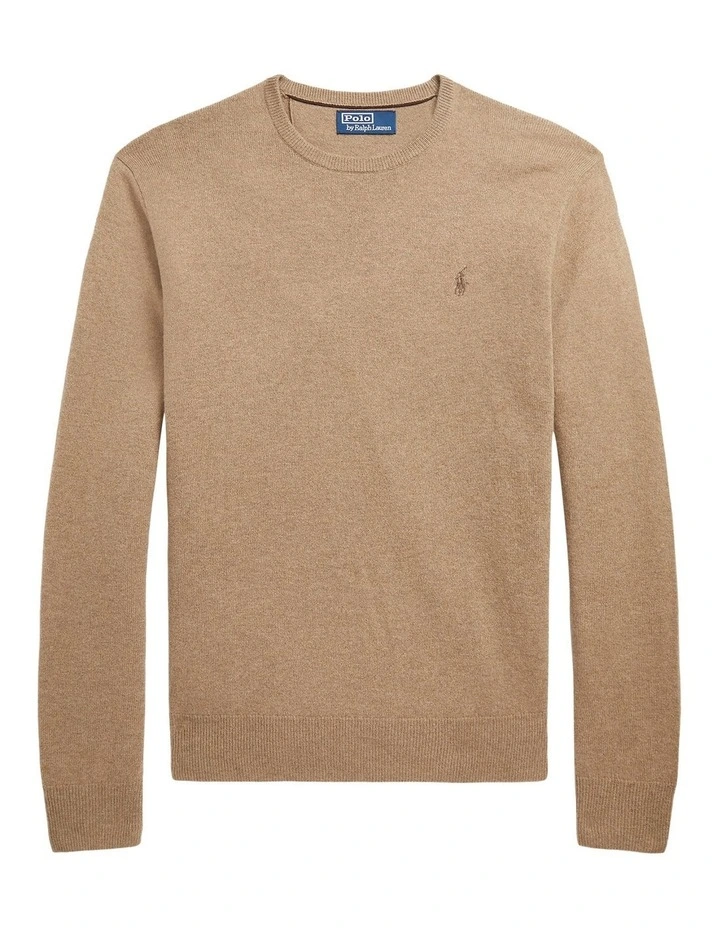 Wool Crewneck Sweater in Brown image 4