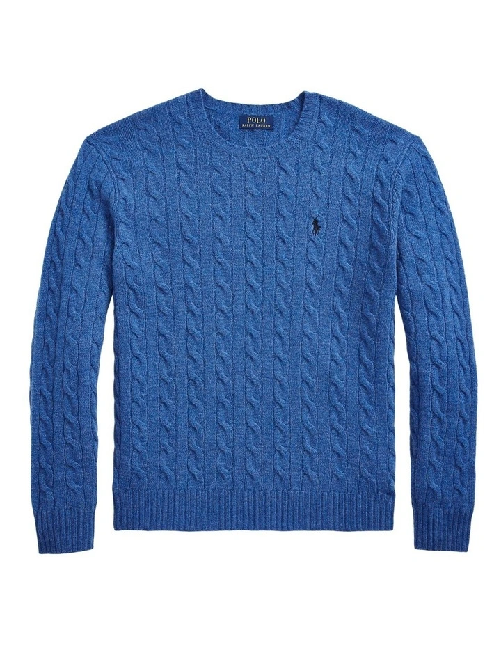 Polo Ralph Lauren Cable Knit Wool Cashmere Sweater in Blue MYER
