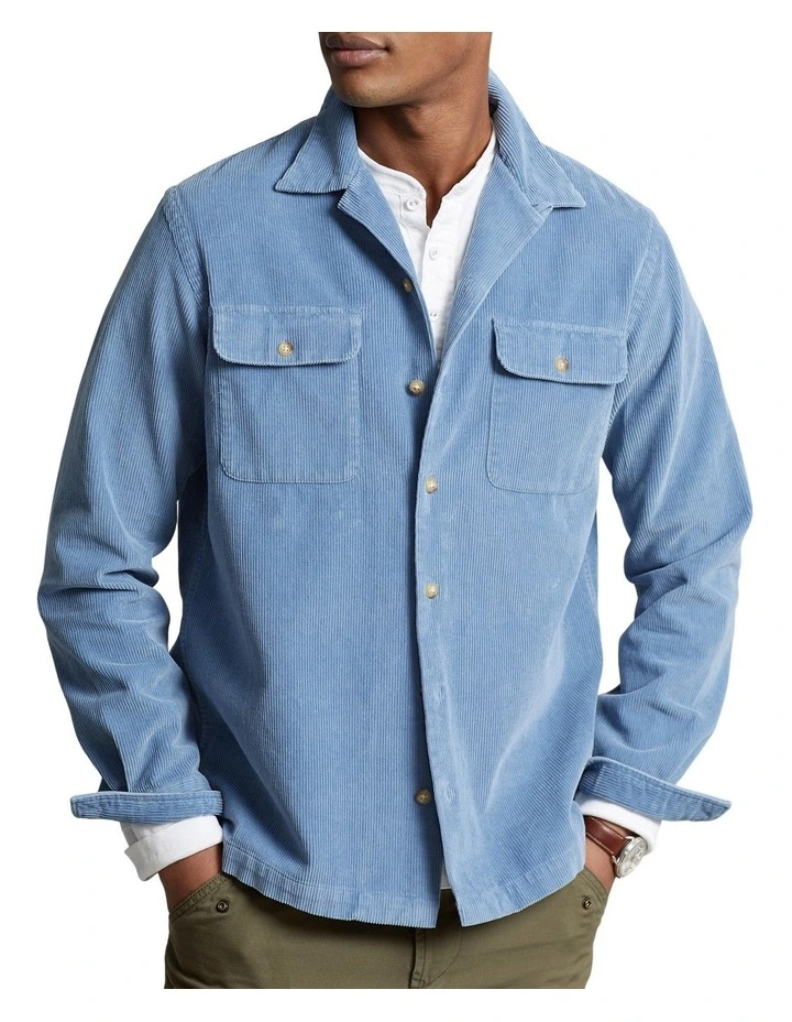 Polo Ralph Lauren Classic Fit Corduroy Camp Shirt in Blue MYER