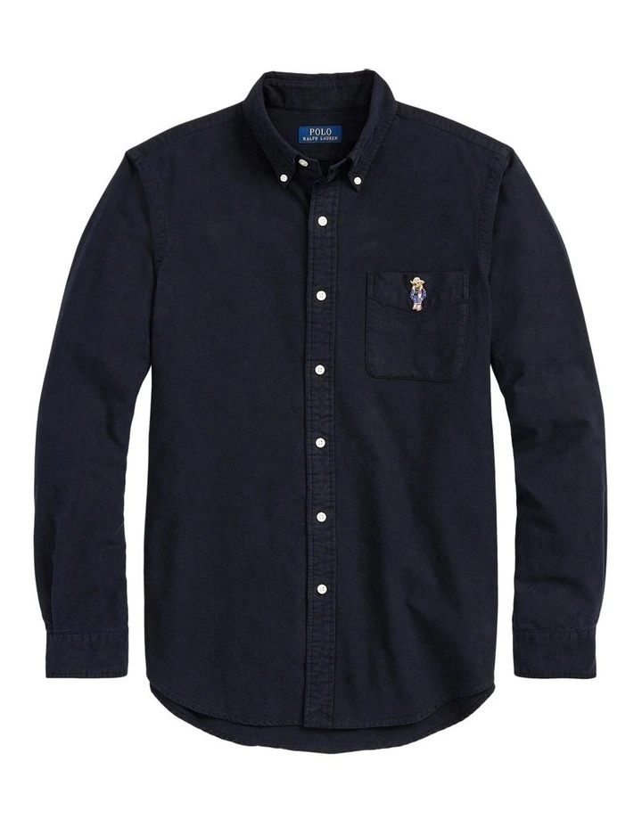 Polo Ralph Lauren Classic Fit Polo Bear Oxford Shirt in Black | MYER