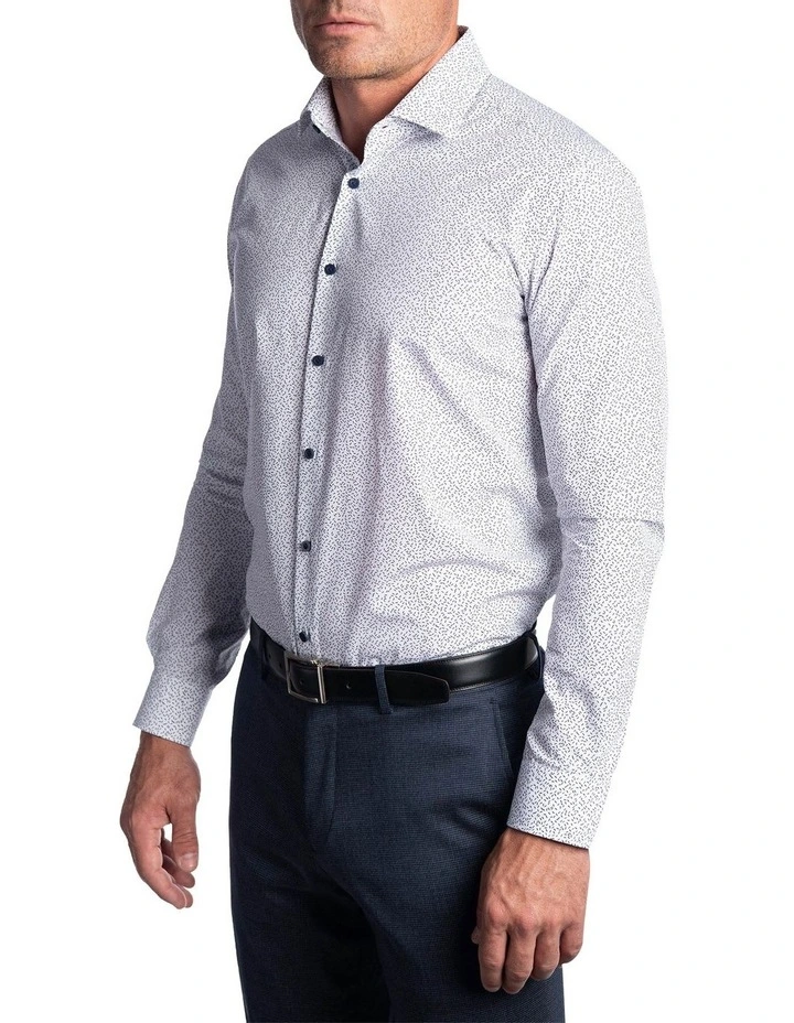 Slim Fit White Motion Shirt image 2