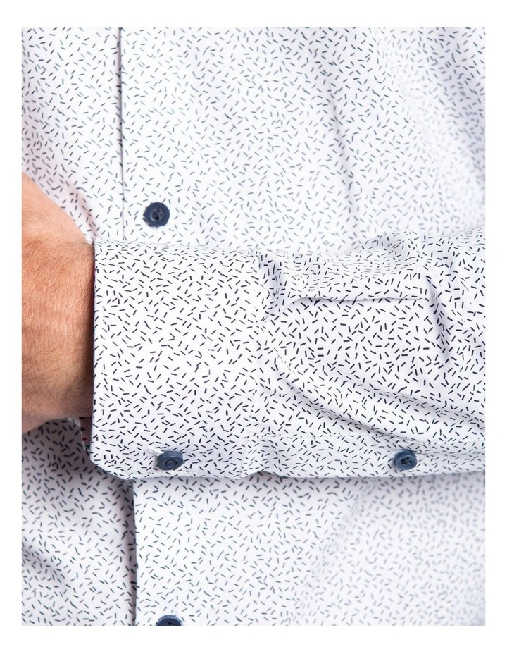 Slim Fit White Motion Shirt image 3
