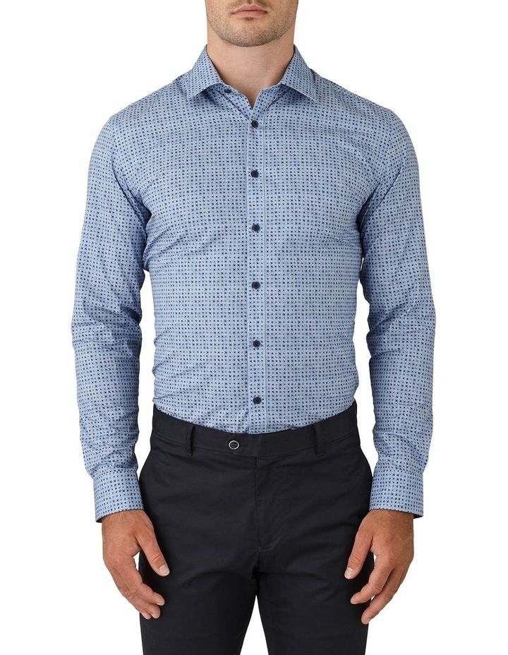 Slim Fit Flame Printed Long Sleeve Business Shirt Light