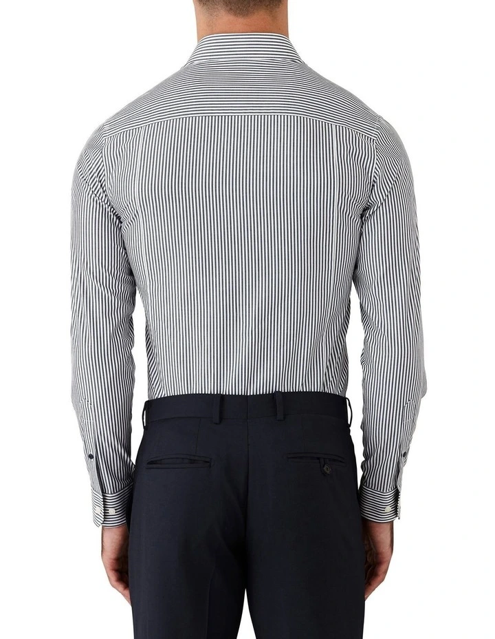 Slim Fit Motion Stripe Business Shirt Denim image 3