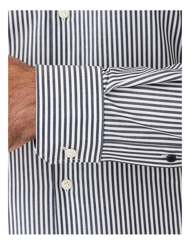 Slim Fit Motion Stripe Business Shirt Denim image 4