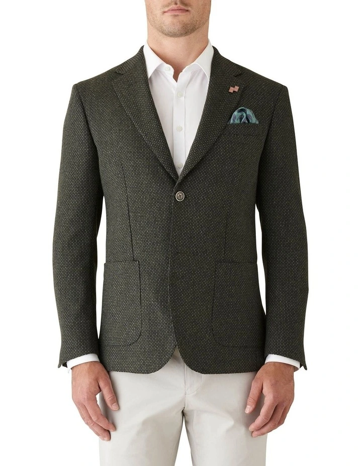Slim Fit Gallium Olive Woven Sports Jacket Olive image 1