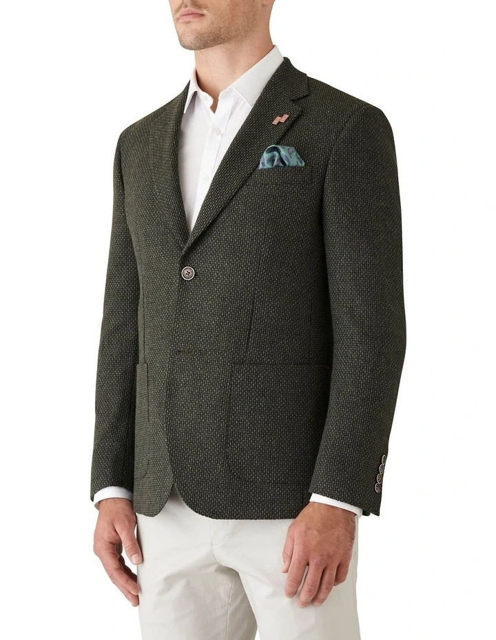 Slim Fit Gallium Olive Woven Sports Jacket Olive image 3