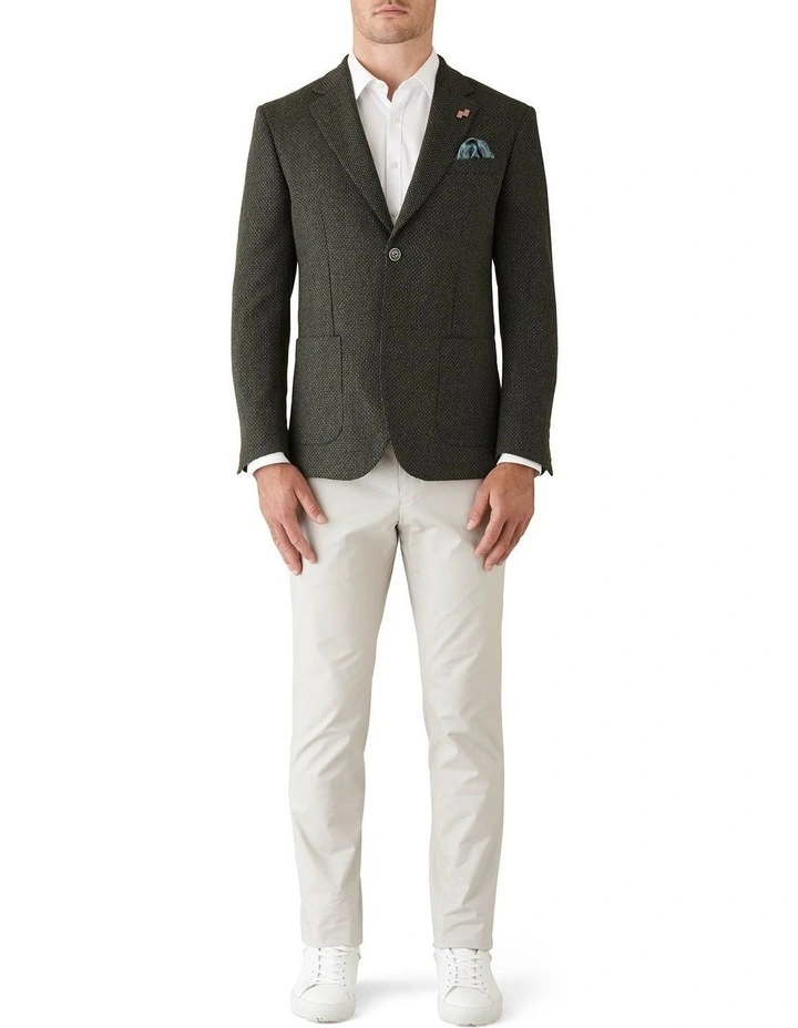 Slim Fit Gallium Olive Woven Sports Jacket Olive image 5