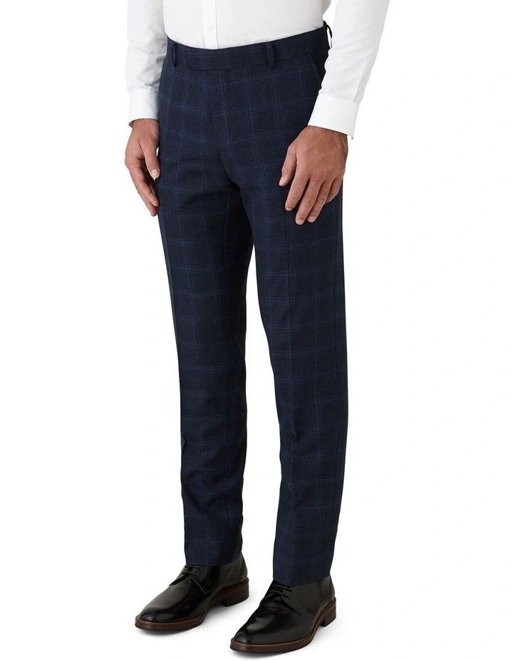 Caper Slim Fit Trousers in Blue image 3