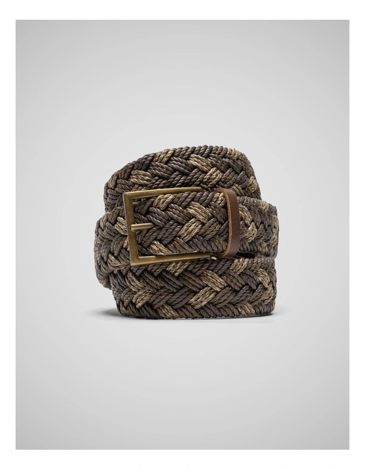 Thames Weave Belt in Coffee Multi image 1