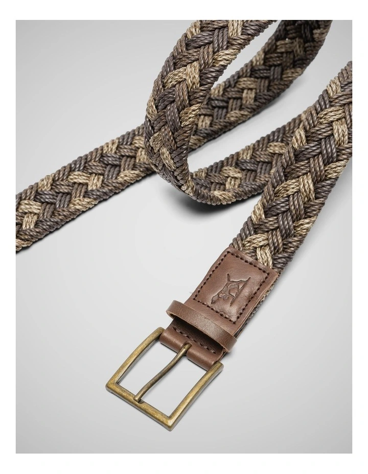 Thames Weave Belt in Coffee Multi image 3
