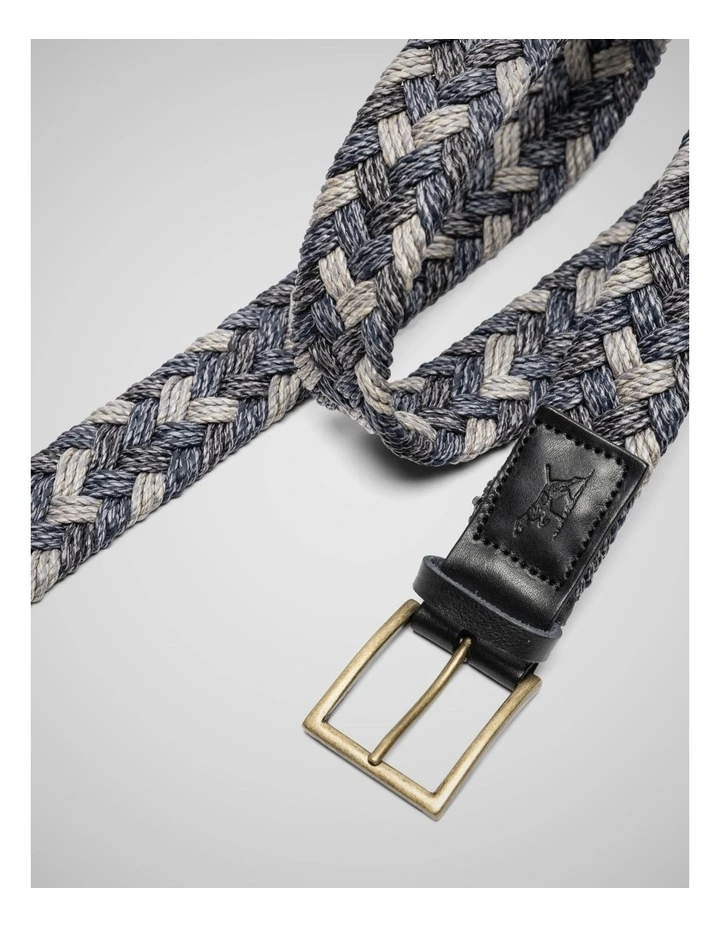 Thames Weave Belt in Denim Multi image 3