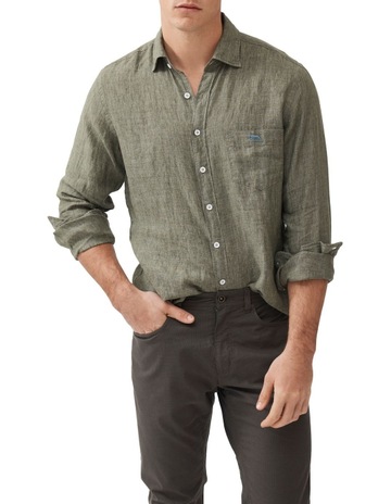 Coromandel 2 Long Sleeve Sports Fit Shirt in Kelp
