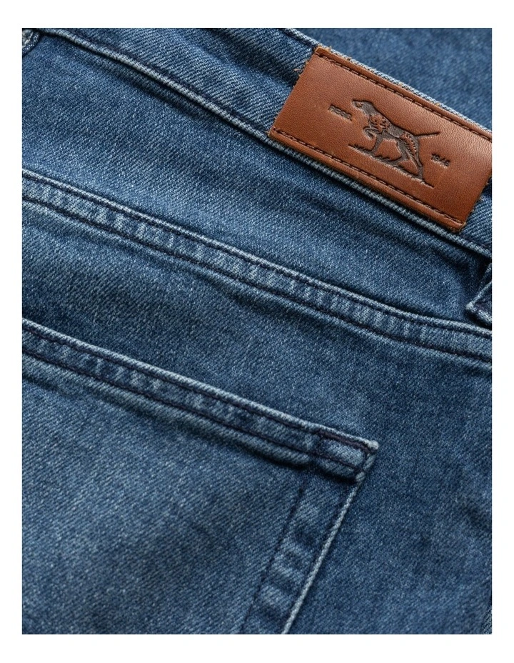 Oaro Slim Fit Italian Denim Regular Leg Jeans in Bright Blue image 5
