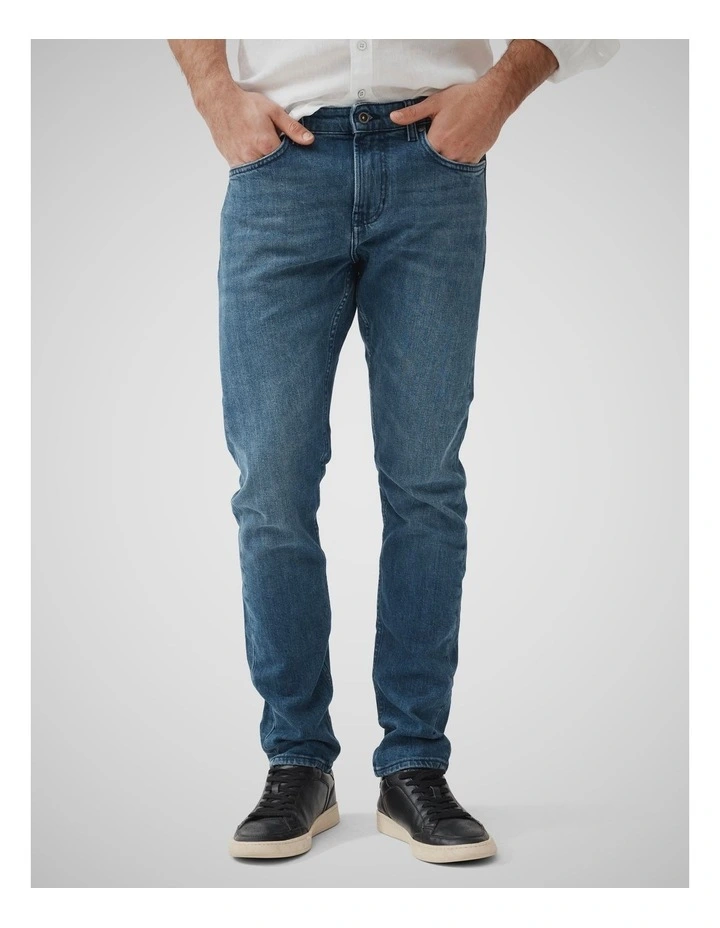 Oaro Slim Fit Italian Denim Jeans in Bright Blue image 1