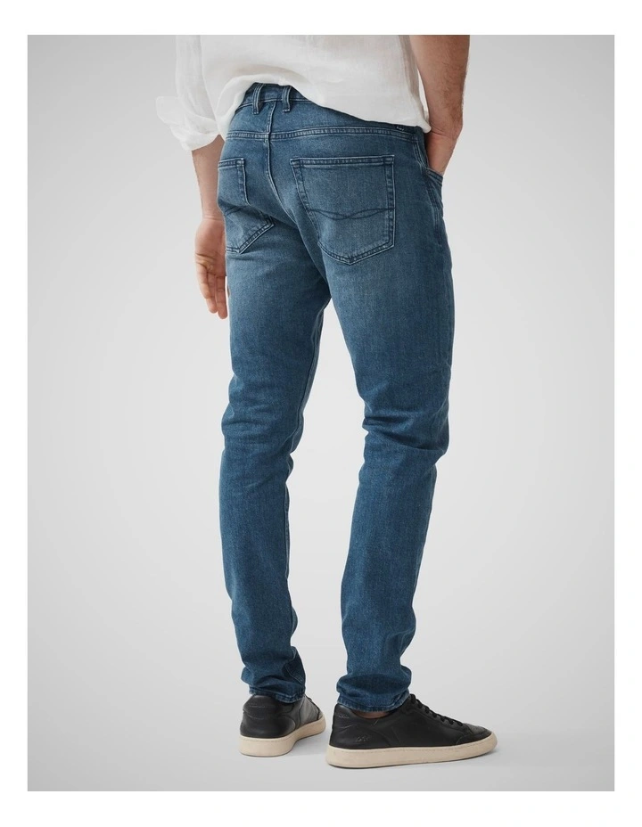 Oaro Slim Fit Italian Denim Jeans in Bright Blue image 3