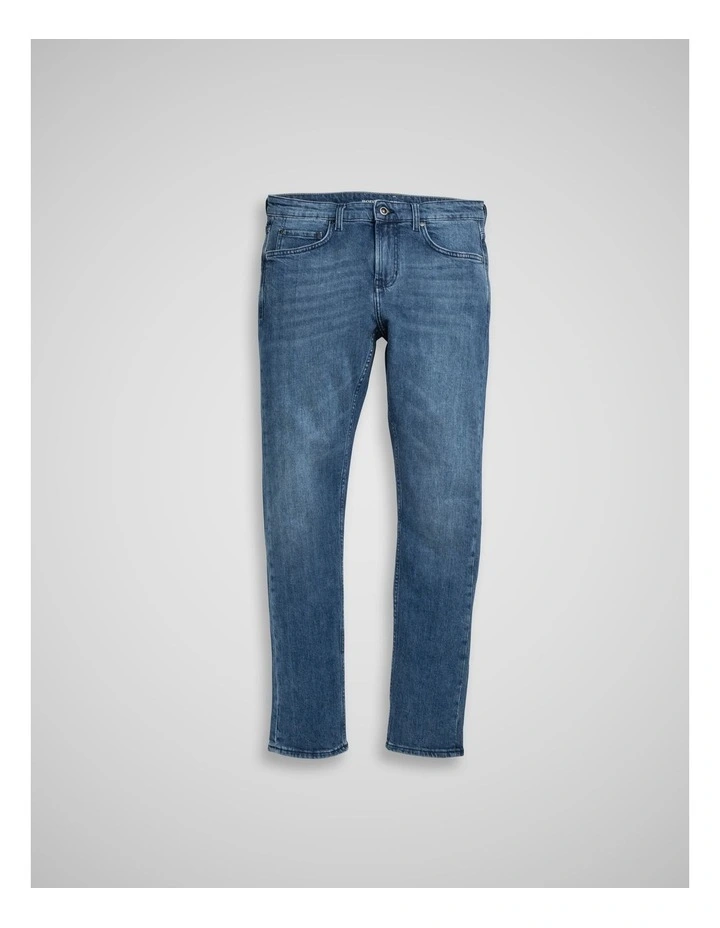 Oaro Slim Fit Italian Denim Jeans in Bright Blue image 4