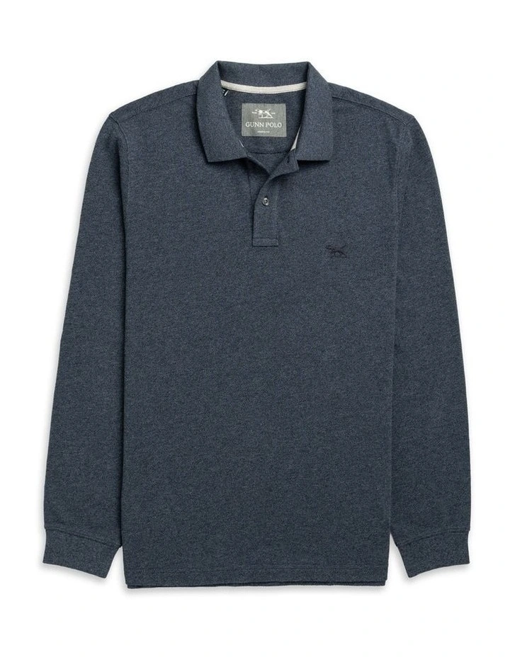 Long Sleeve Sports Fit Gunn Polo in Marine image 4