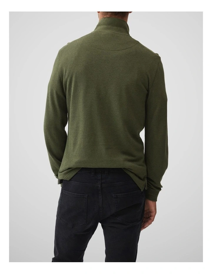 Long Sleeve Sports Fit Gunn Polo in Army image 3