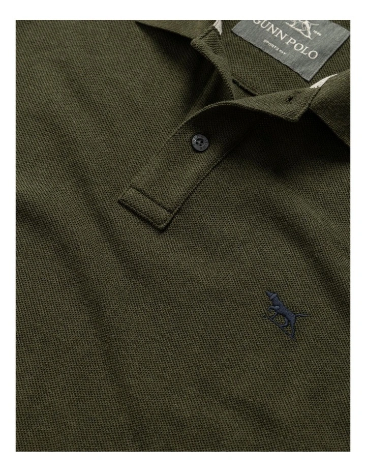 Long Sleeve Sports Fit Gunn Polo in Army image 5