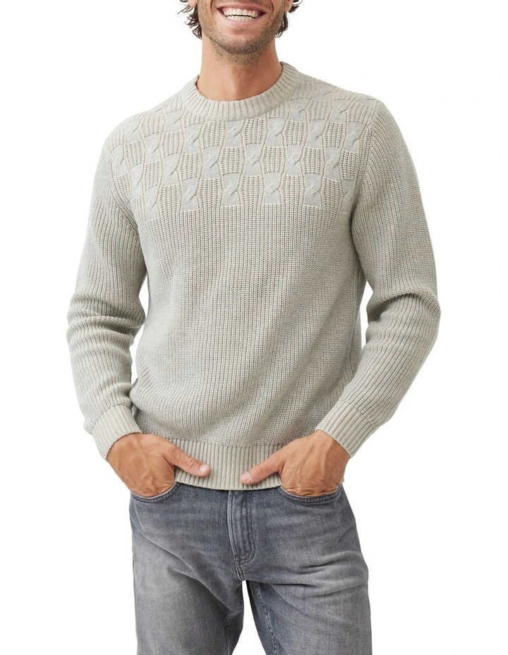 Westown Long Sleeve Knit Sweater in Camel image 1