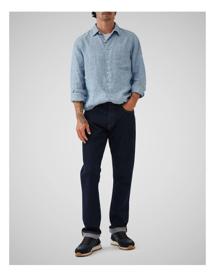 Bexley Relaxed Italian Regular Leg Pant in Raw Denim image 2