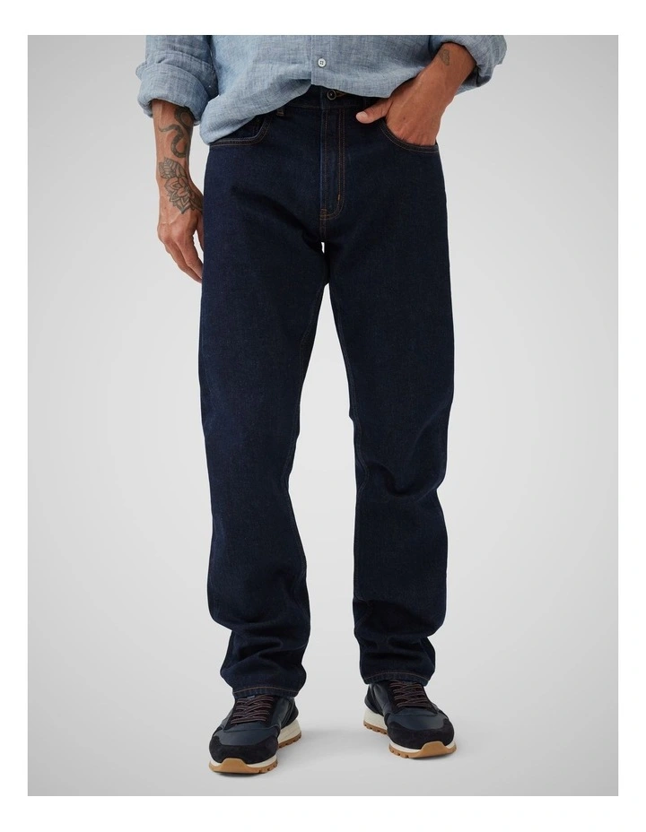 Bexley Relaxed Italian Long Leg Jeans in Raw Denim image 1
