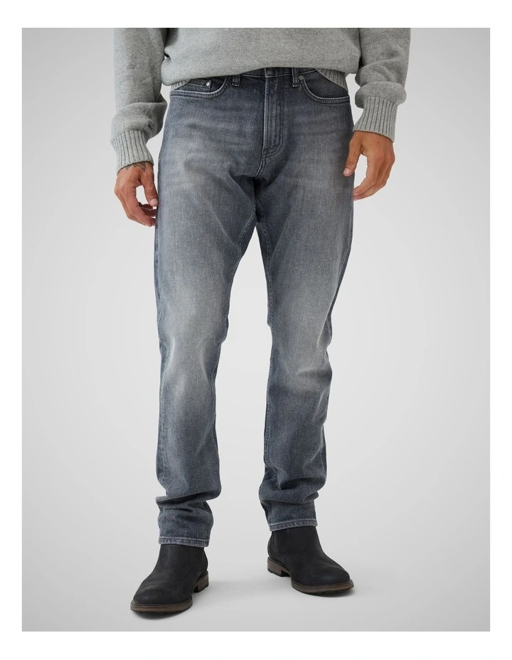 Curio Straight Italian Denim Short Leg Jeans in Ash image 1