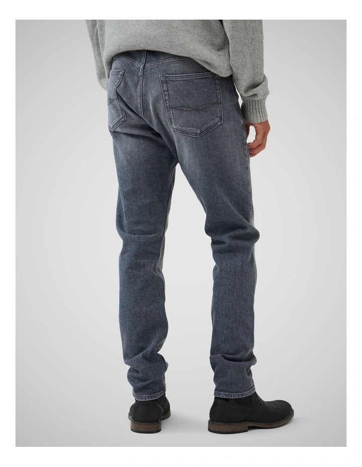 Curio Straight Italian Denim Short Leg Jeans in Ash image 3