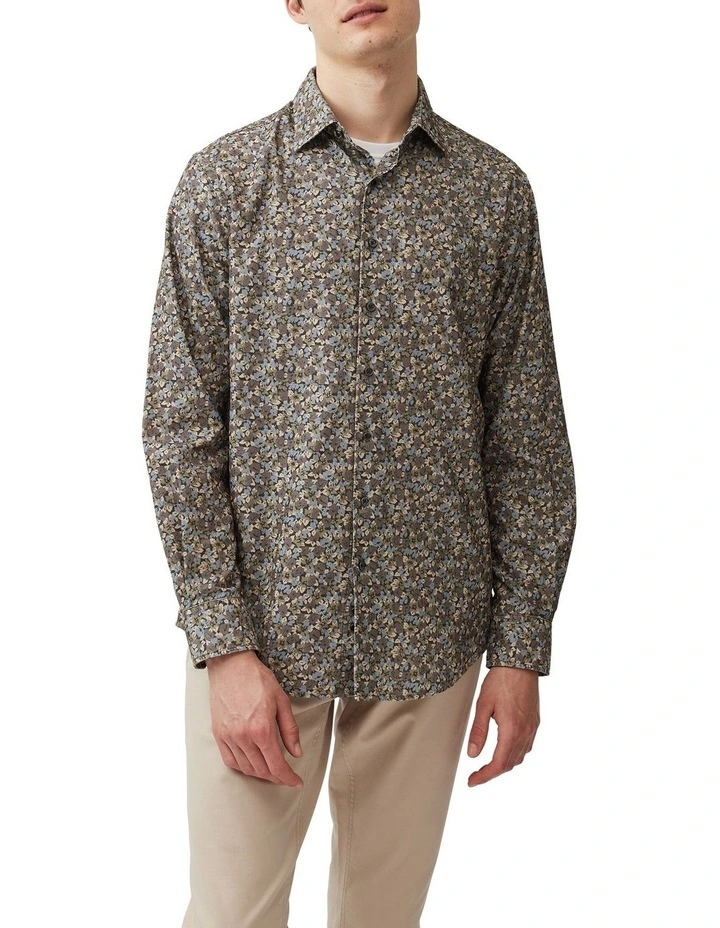 Pakington Long Sleeve Sports Fit Shirt in Elderberry image 1