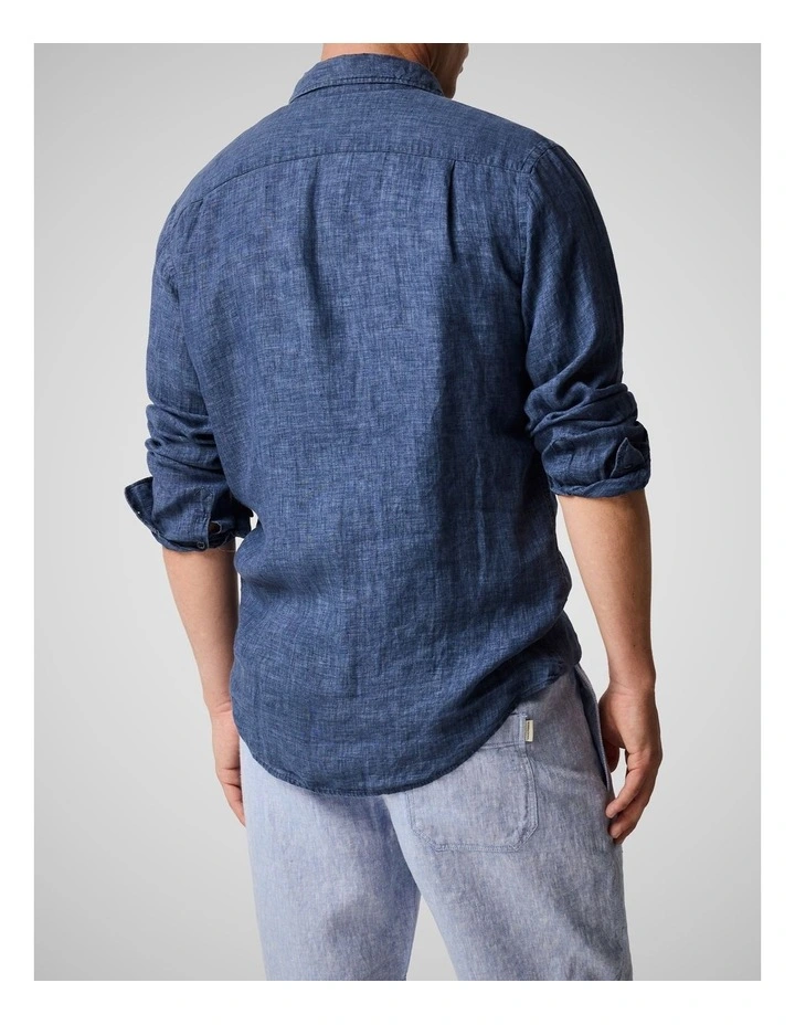 Coromandel 2 Long Sleeve Sports Fit Shirt in Marine image 3