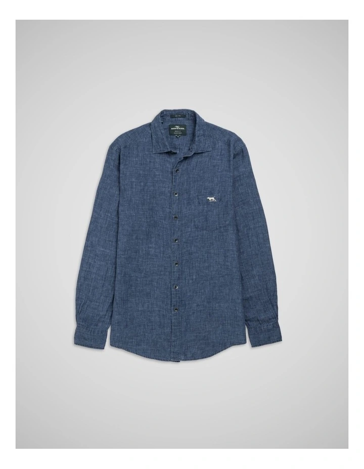 Coromandel 2 Long Sleeve Sports Fit Shirt in Marine image 4