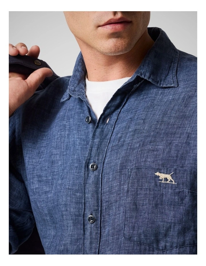 Coromandel 2 Long Sleeve Sports Fit Shirt in Marine image 6