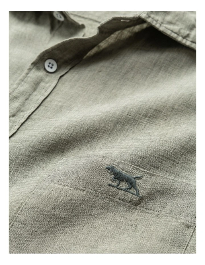 Coromandel Long Sleeve Sports Fit Shirt in Sage Grey image 5