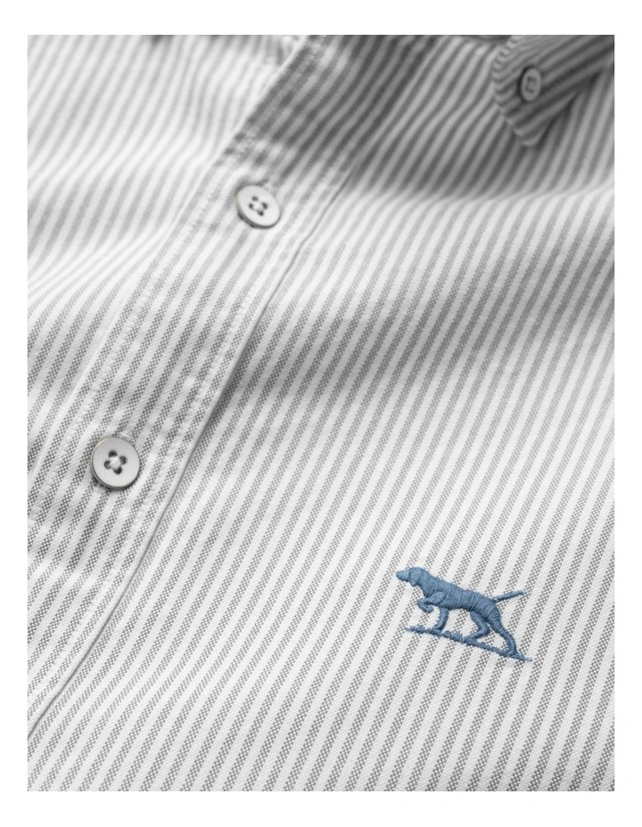 Oxford Lakeside Stripe Long Sleeve Sports Fit Shirt in Horizon image 5