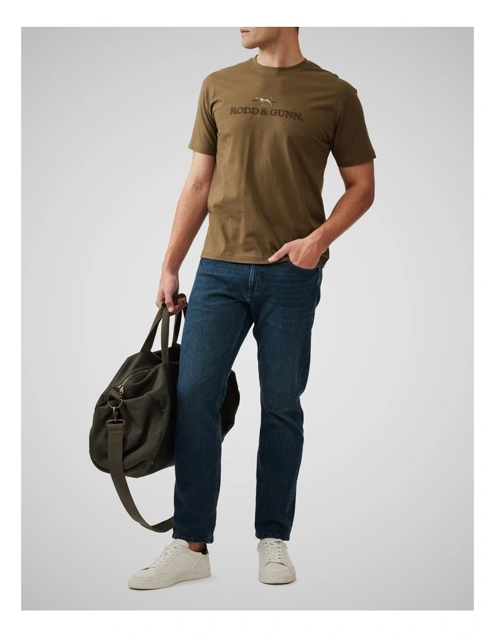The Peaks Logo Tee in Olive image 2