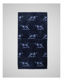 Dog Days Beach Towel in Navy Denim