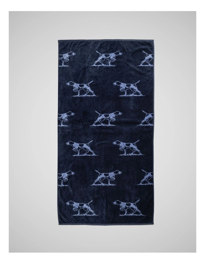 Dog Days Beach Towel in Navy Denim image 1