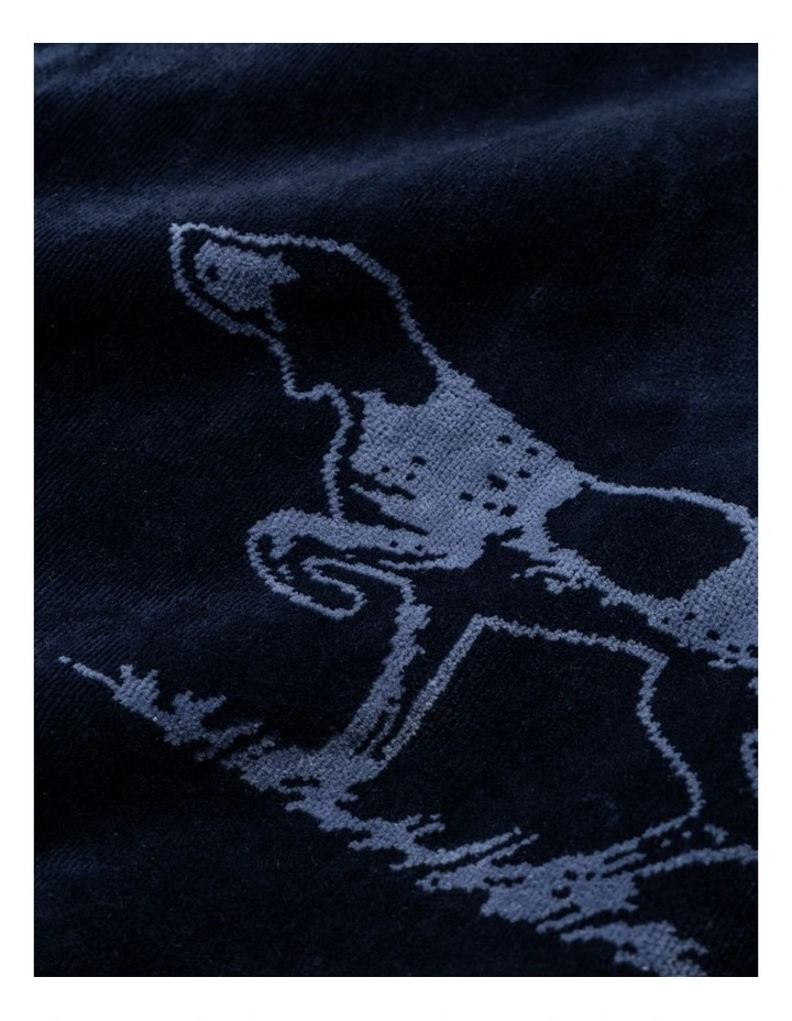 Dog Days Beach Towel in Navy Denim image 3