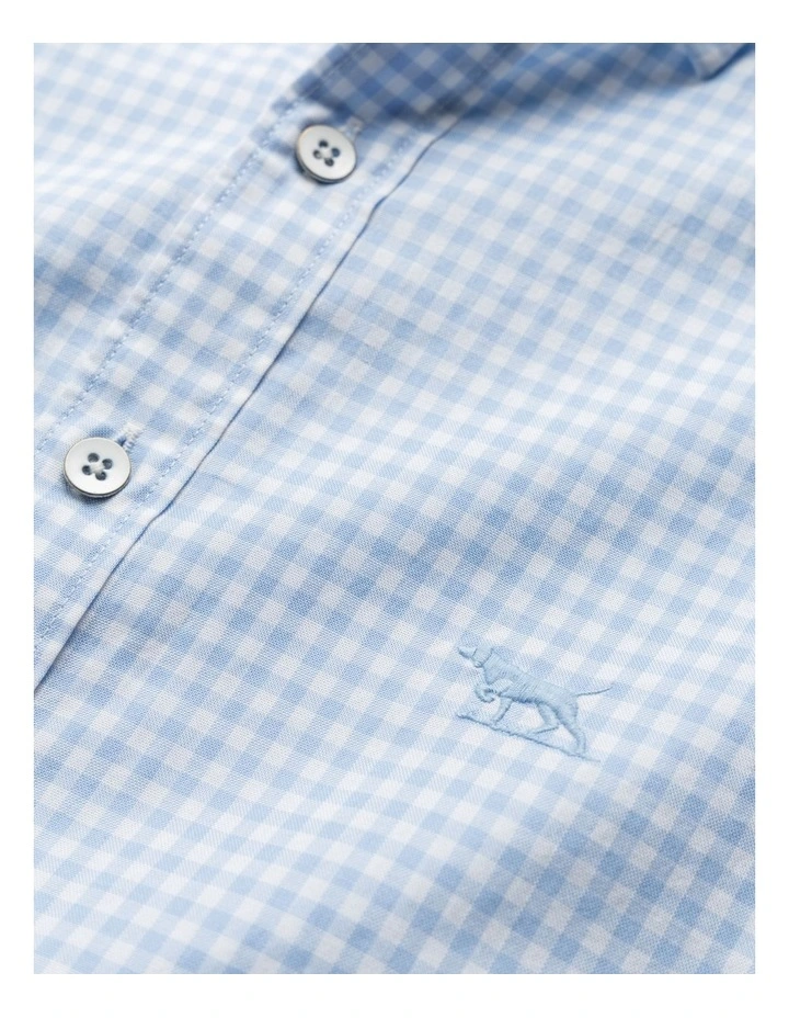 Oxford Check Long Sleeve Sports Fit Shirt in Malibu image 5