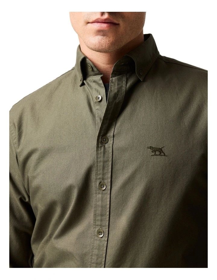 Gunn Oxford Long Sleeve Sports Fit Shirt in Forest image 4