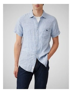 Cathedral Cove Short Sleeve Sports Fit Shirt in Denim