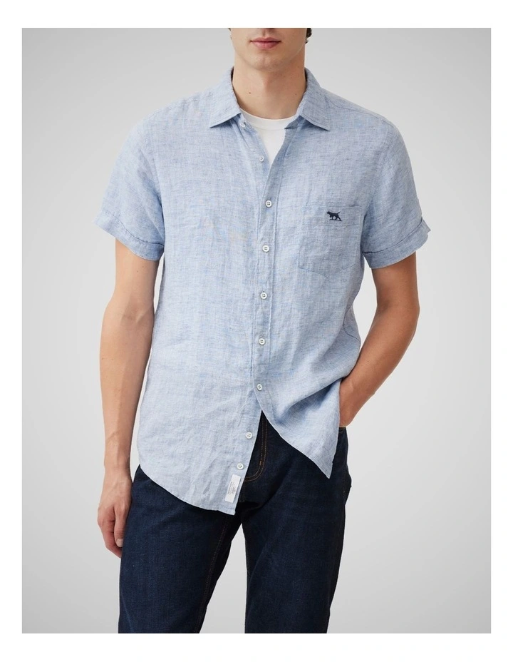Cathedral Cove Short Sleeve Sports Fit Shirt in Denim image 1