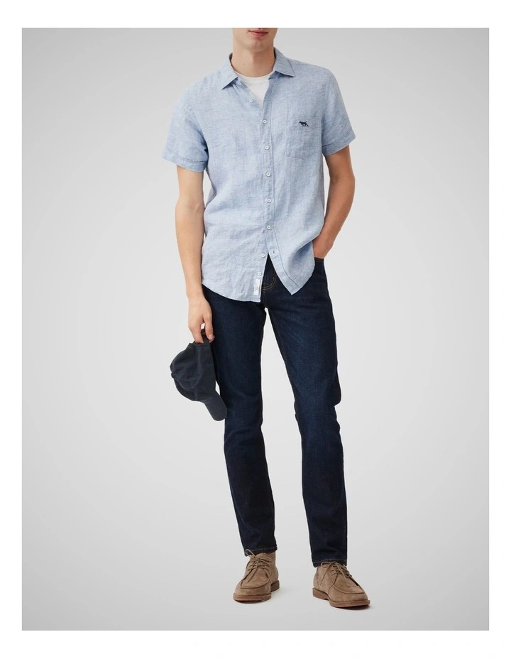 Cathedral Cove Short Sleeve Sports Fit Shirt in Denim image 2