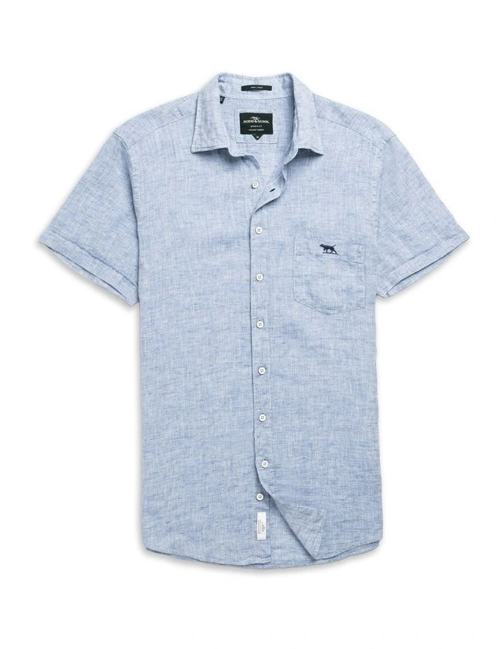 Cathedral Cove Short Sleeve Sports Fit Shirt in Denim image 4